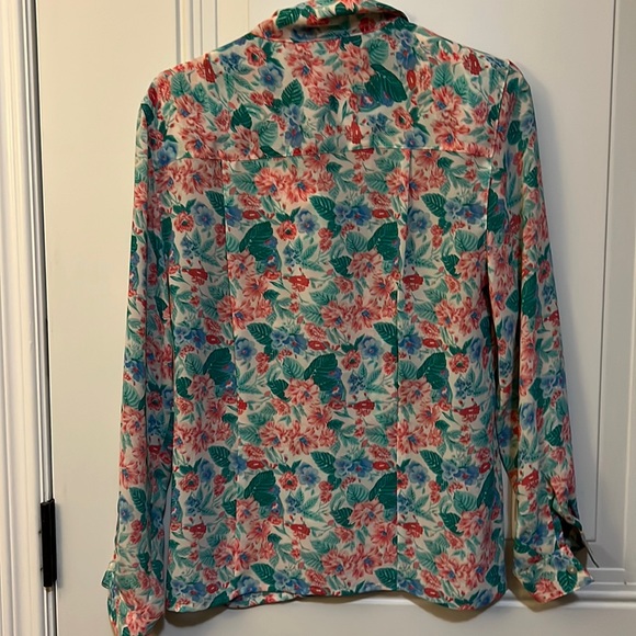 Unisex vintage floral blouse sz10 - Picture 6 of 6